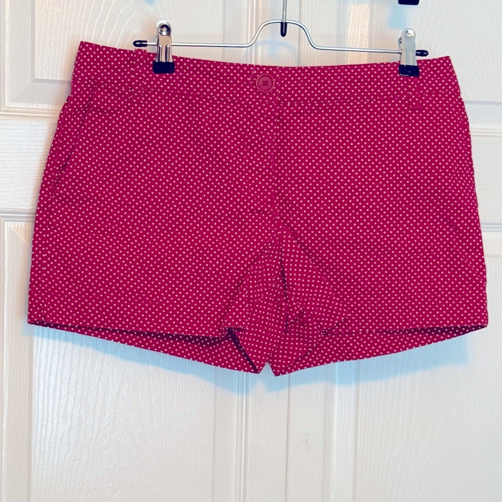 LOFT Red Polka Dot High Waist Shorts